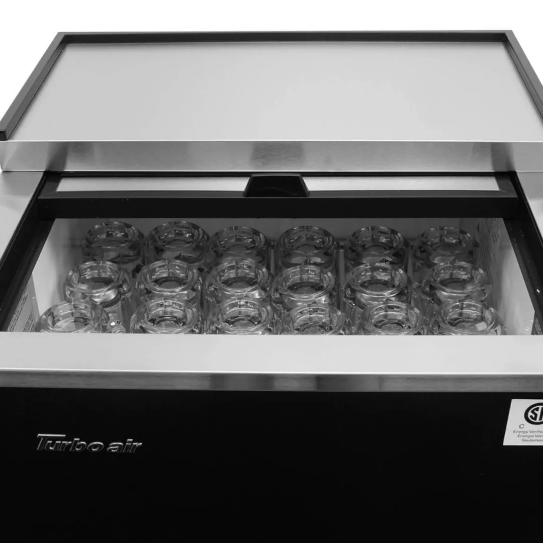 Turbo Air TBC-24SB-GF-N6 25" Black Glass Froster, 48 Mugs Capacity