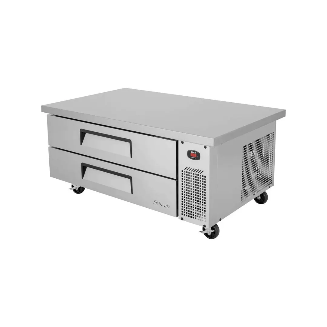 Turbo Air TCBE-52SDR-E-N 58" 2 Drawers Refrigerated Chef Base, Flat Top, 9 cu. ft.