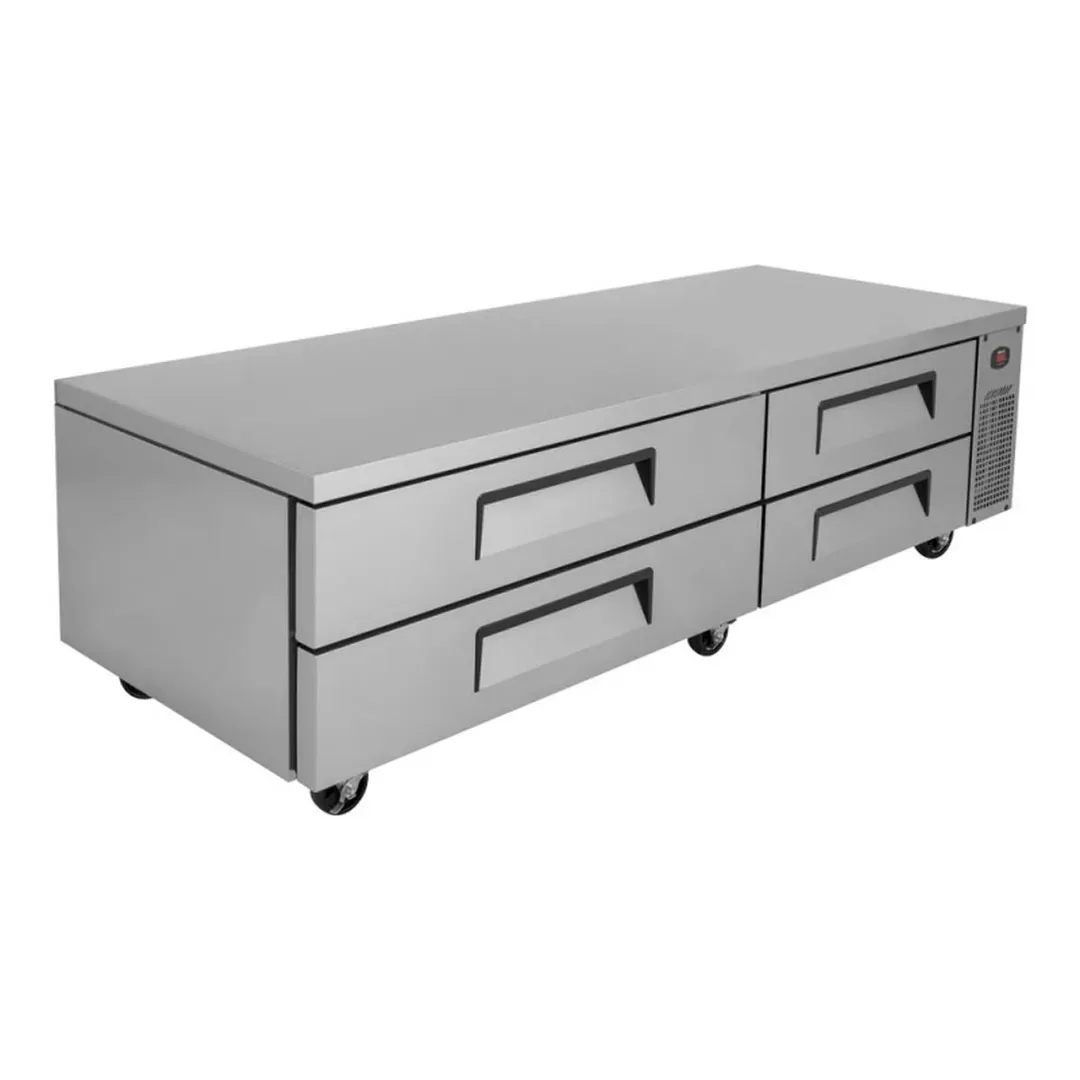 Turbo Air TCBE-82SDR-N 83" 4 Drawers Refrigerated Chef Base, Flat Top, 16 cu. ft.