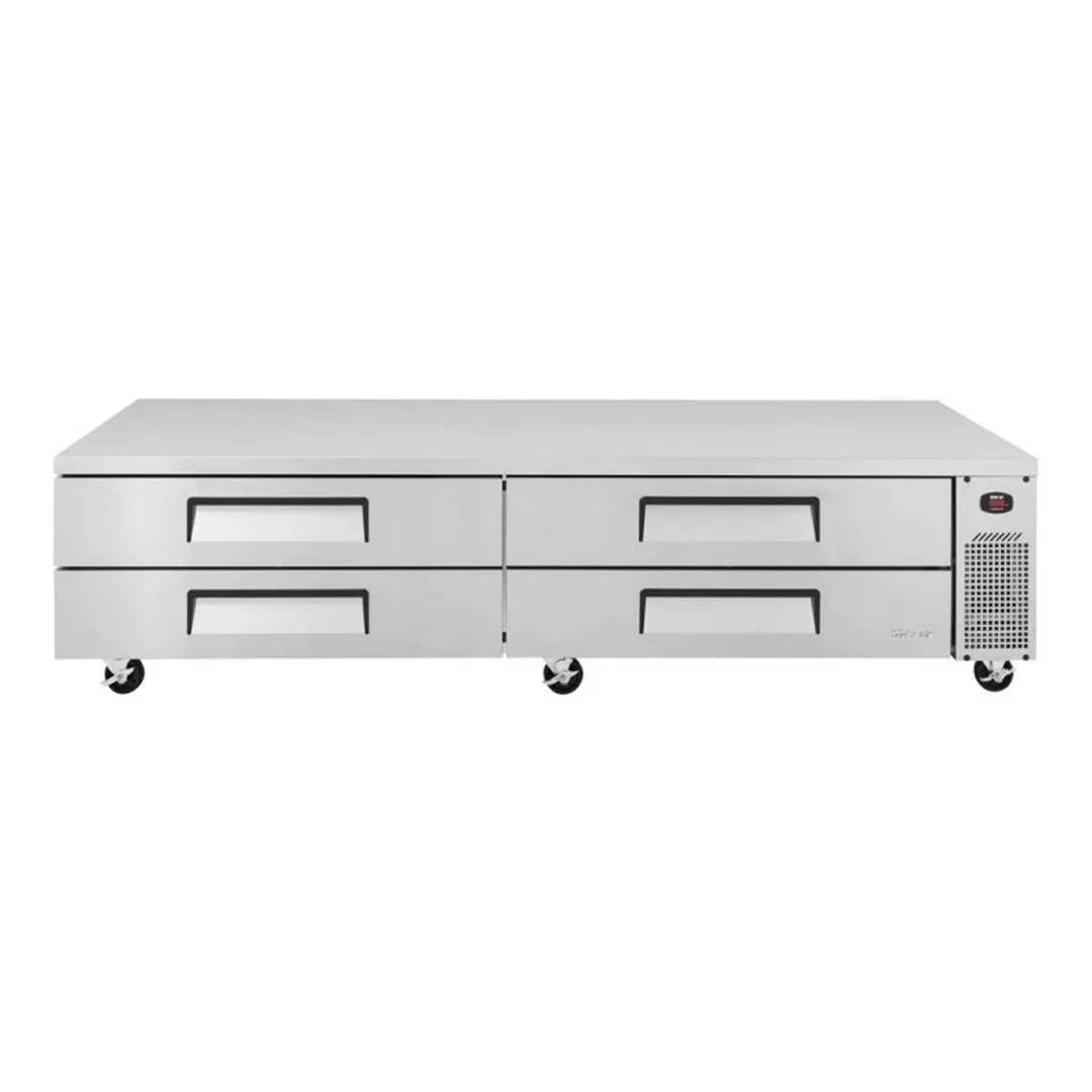 Turbo Air TCBE-96SDR-N 96" 4 Drawers Refrigerated Chef Base, Flat Top, 18.6 cu. ft.