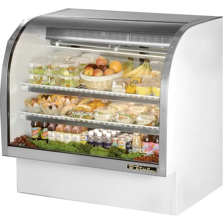 True TCGG-48-HC-LD 48" Curved Refrigerated Deli Display Case