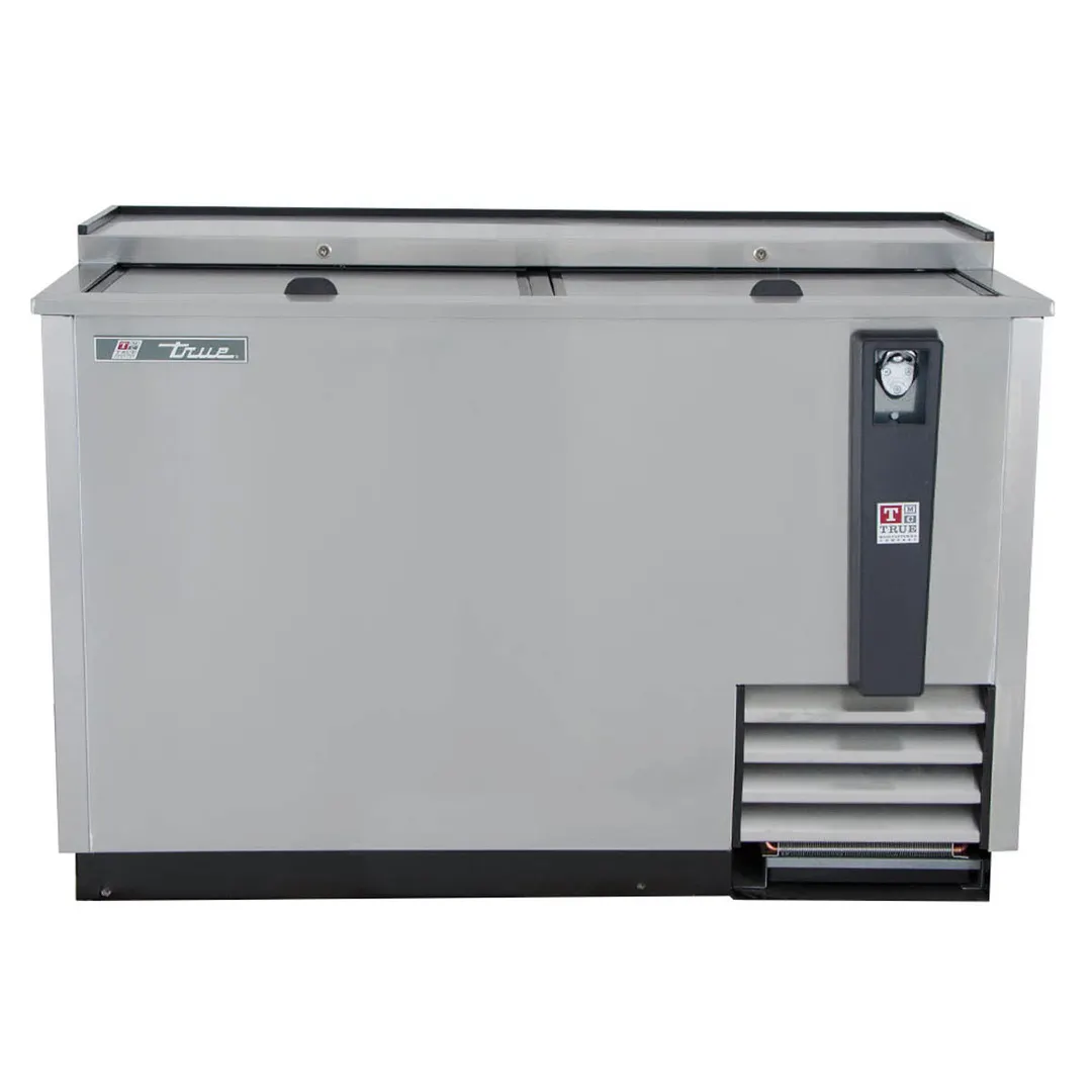 True TD-50-18-S-HC 49" Solid Slide Lid Stainless Steel Deep Well Horizontal Bottle Cooler