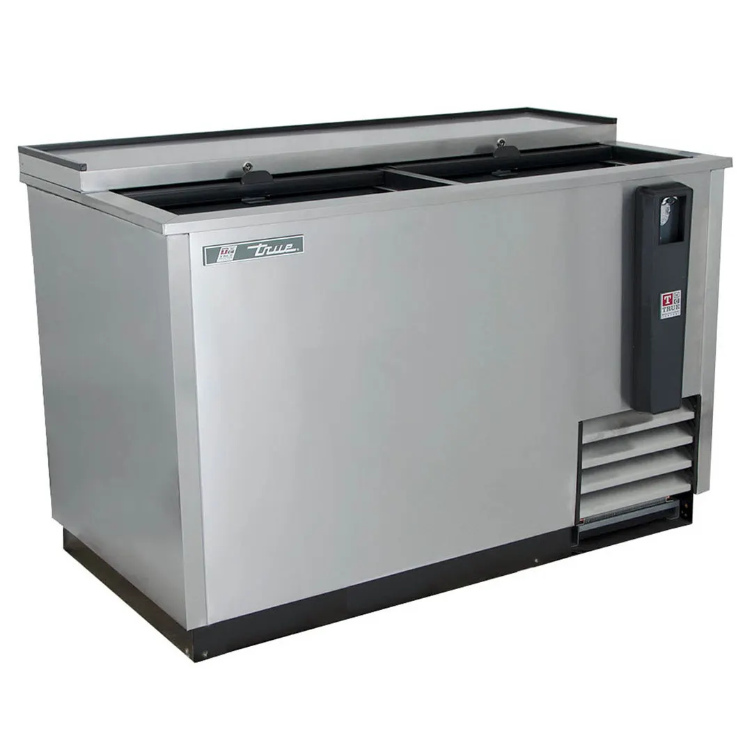 True TD-50-18-S-HC 49" Solid Slide Lid Stainless Steel Deep Well Horizontal Bottle Cooler