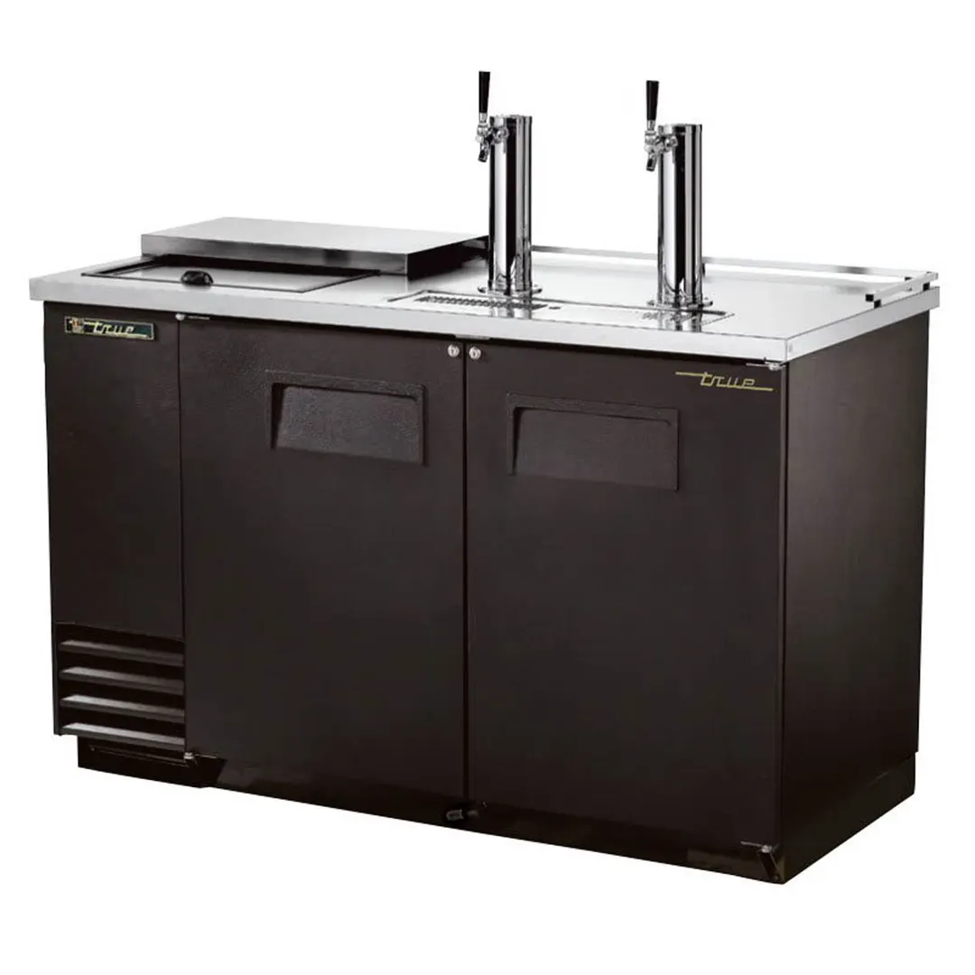 True TDD-2CT-HC 58" Solid Door Direct Draw Beer Dispenser with 2 Taps & 2 Keg Capacity