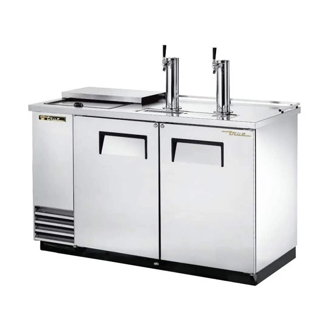 True TDD-2CT-S-HC 58" Solid Door Direct Draw Beer Dispenser with 2 Taps & 2 Keg Capacity