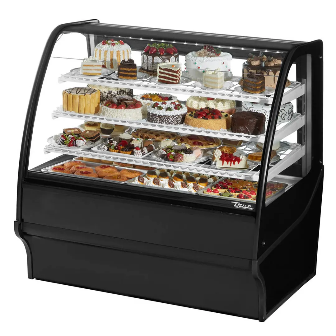 True TDM-R-48-GE/GE-B-W 48" Black Refrigerated Bakery Display Case