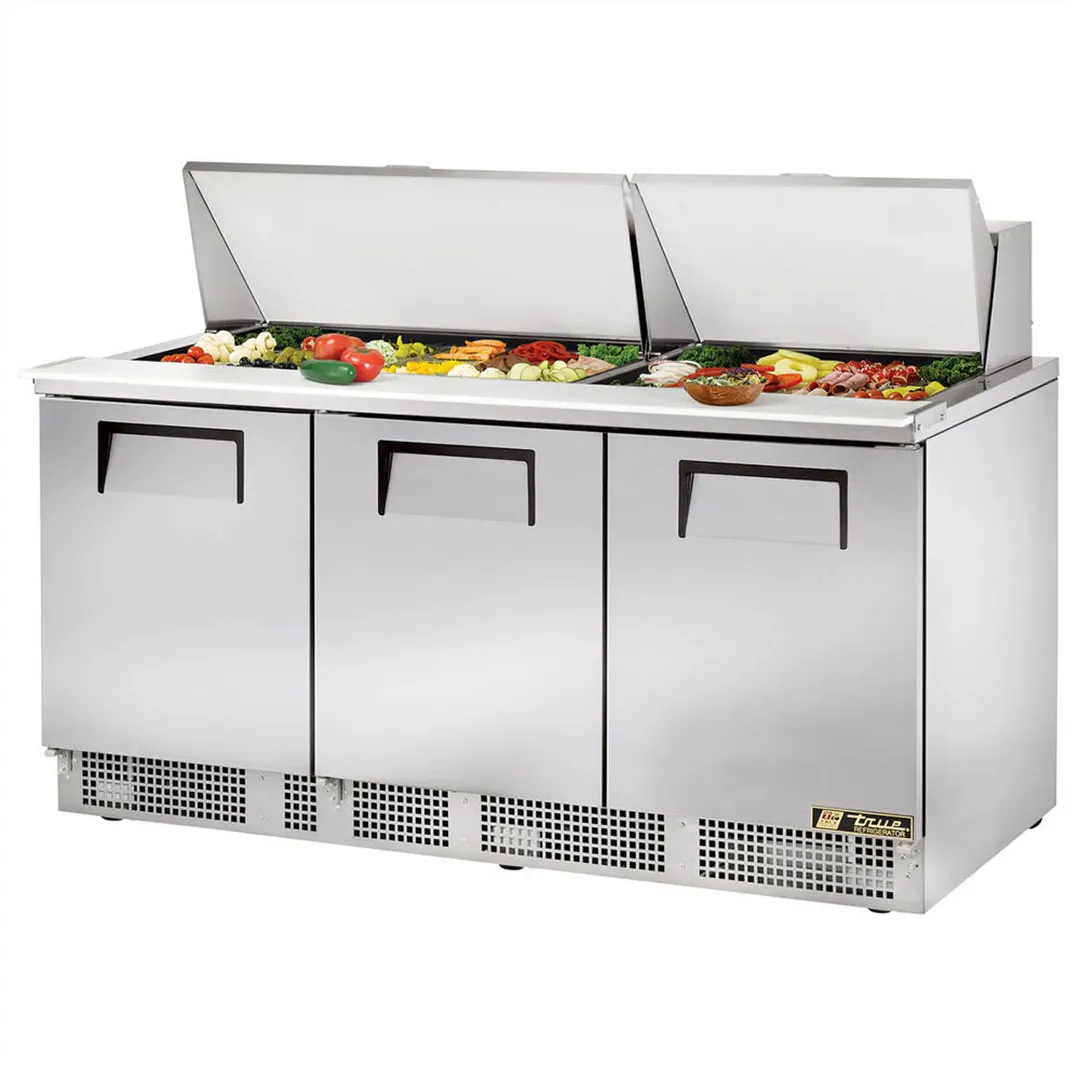 True TFP-72-30M 72" Mega Top Sandwich/Salad Prep Table w/ 3 Doors, 30 Pans