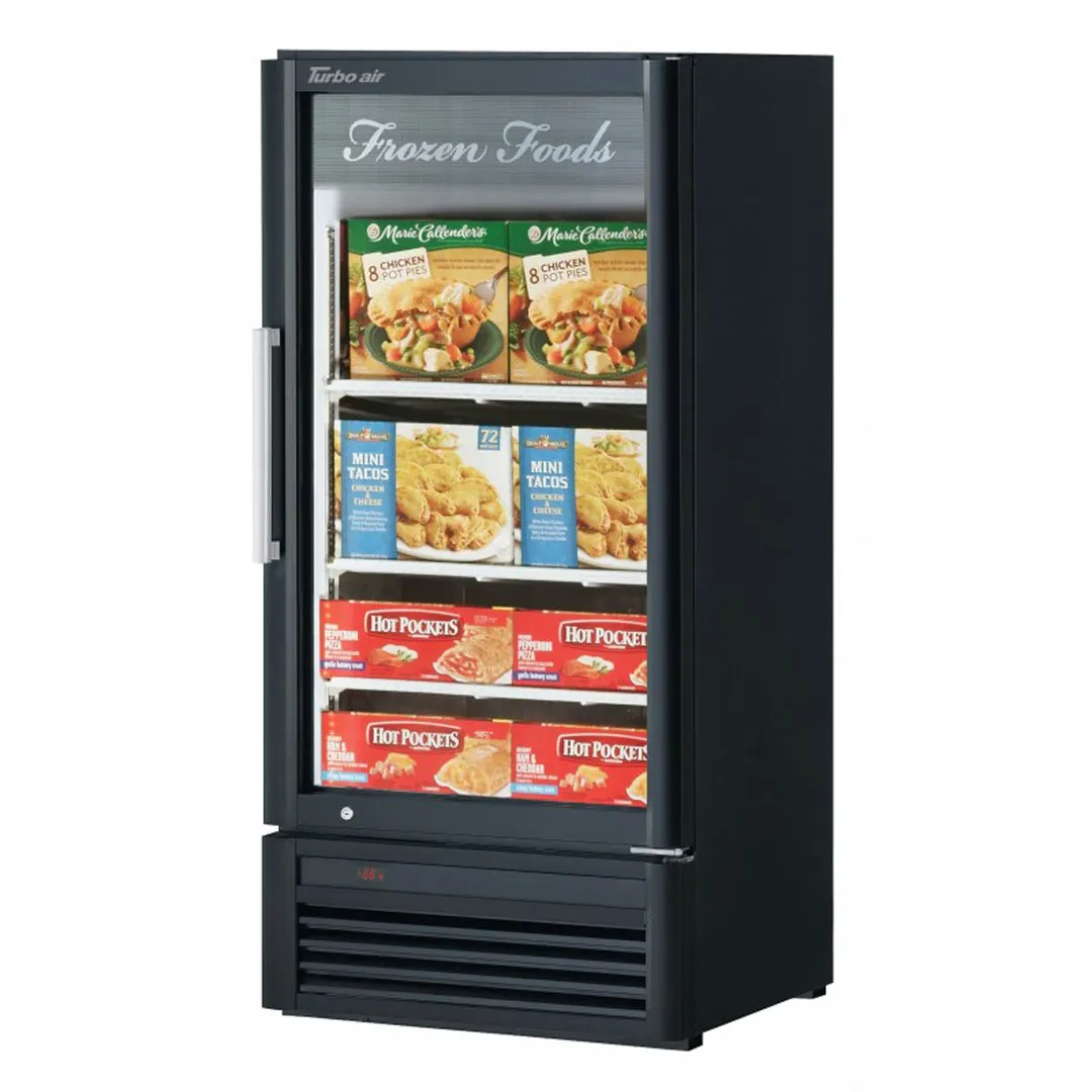 Turbo Air TGF-10SD-N 25" 1 Glass Door Freezer Merchandiser, White or Black, 7.92 cu. ft.