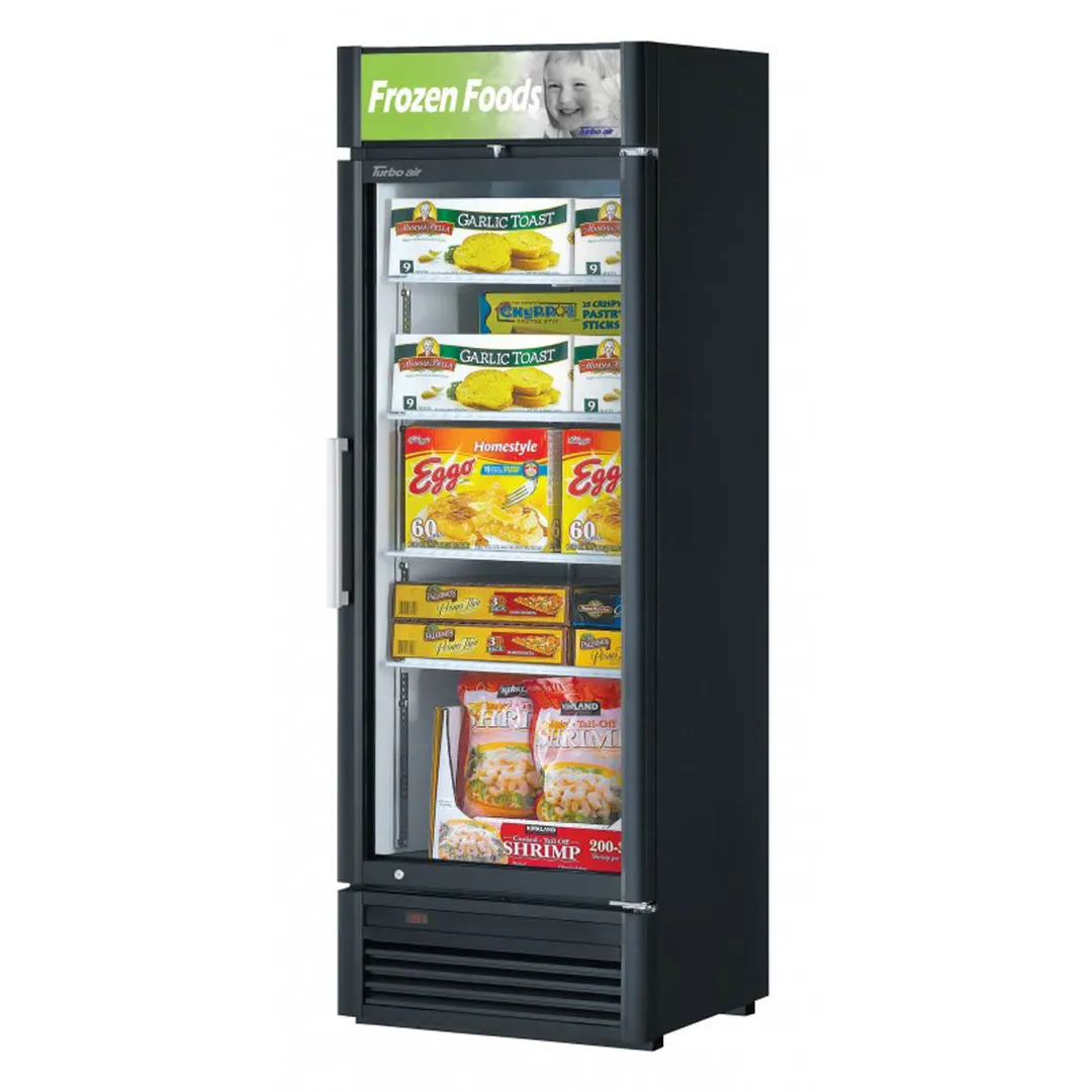 Turbo Air TGF-15SD-N 26" 1 Glass Door Freezer Merchandiser, White or Black, 13.2 cu. ft.