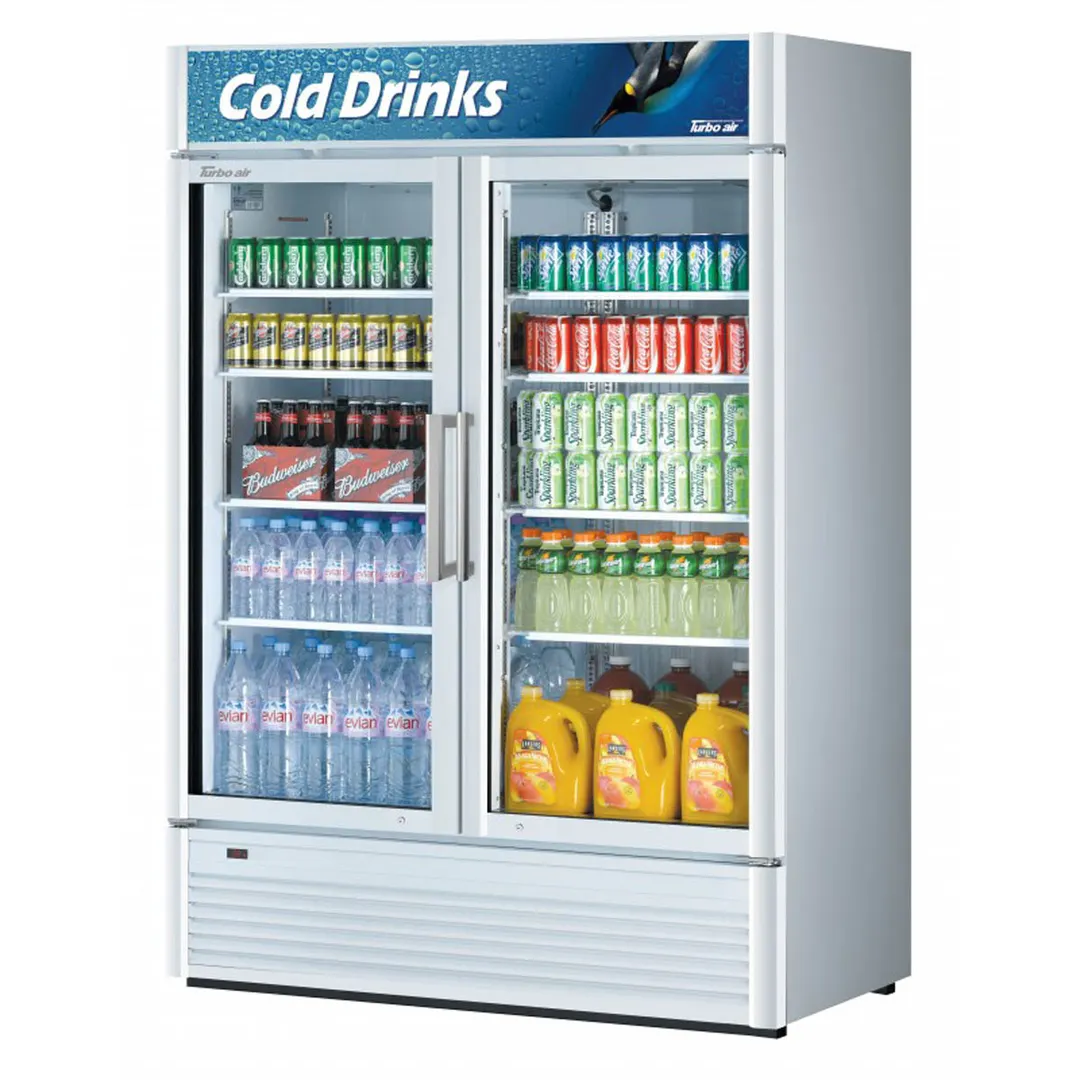 Turbo Air TGM-47SD-N 51" 2-Glass Door Merchandiser Refrigerator, 41.71 cu. ft., R290, White or Black Exterior