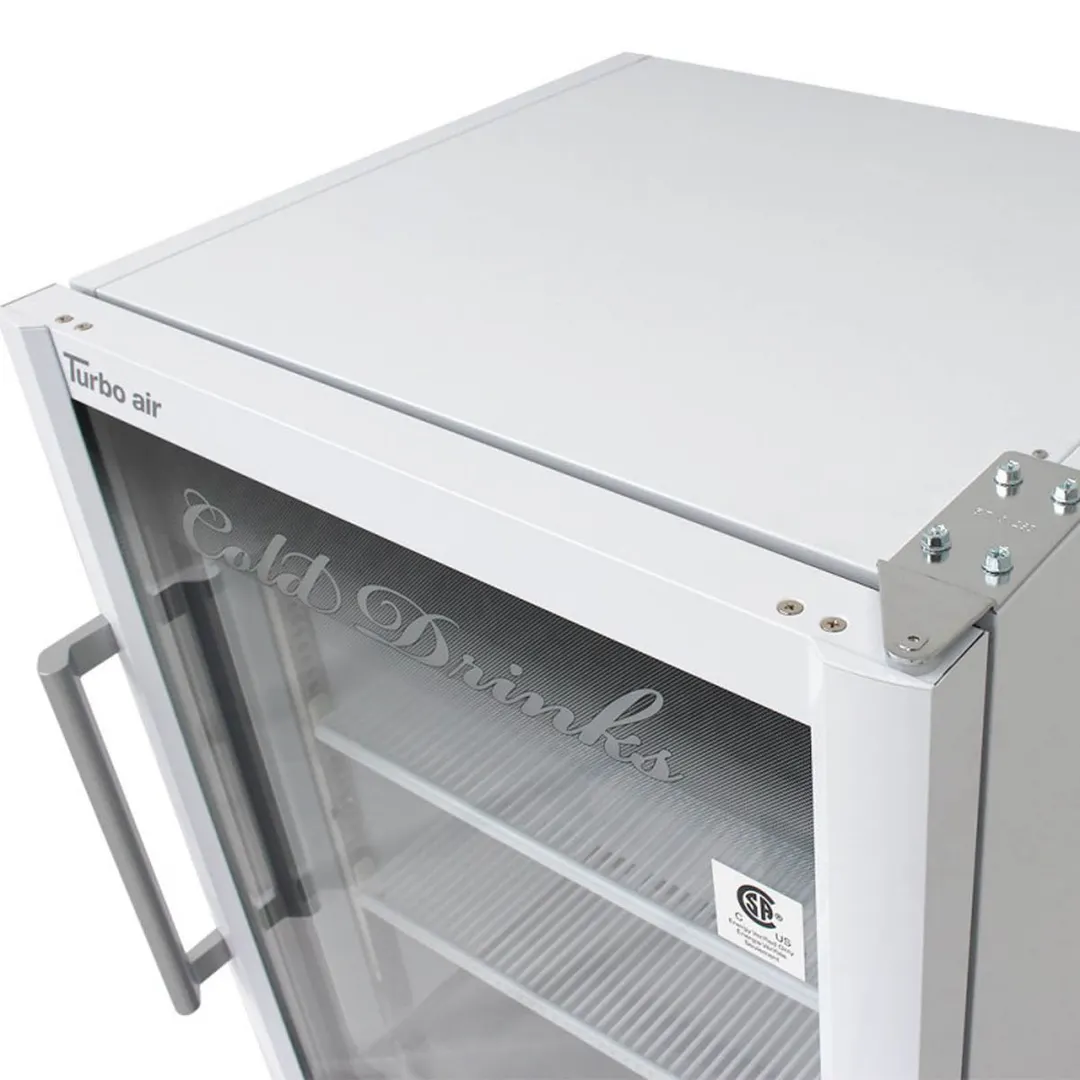 Turbo Air TGM-5SD-N6 25" Glass Door Refrigerator, 4.45 cu ft, White, Low‑E Pane, LED, 1/8 HP, 115V
