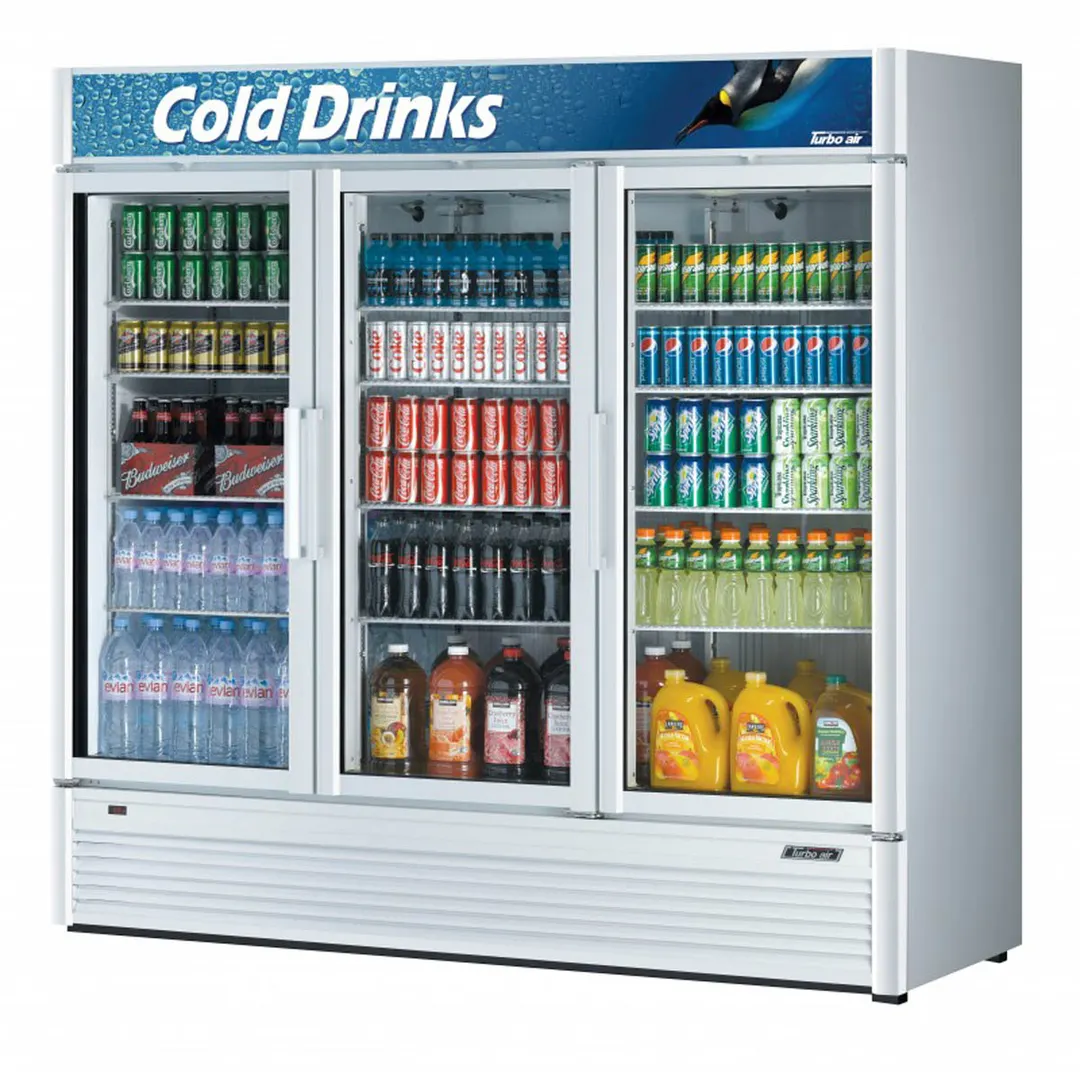 Turbo Air TGM-72SD-N 78" 3-Glass Door Merchandiser Refrigerator, 68.4 cu. ft., 1/2 HP, ENERGY STAR®
