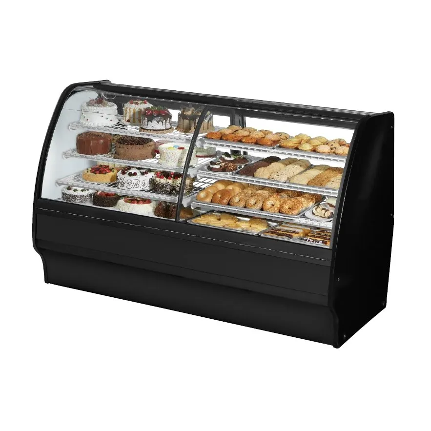 True TGM-DZ-77-SC/SC-B-W 77" Black Dry / Refrigerated Bakery Case
