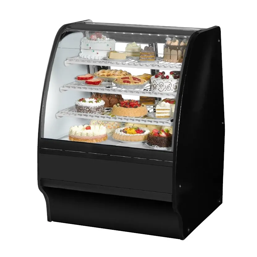 True TGM-R-36-SC/SC-B-W 36" Black Refrigerated Bakery Display Case
