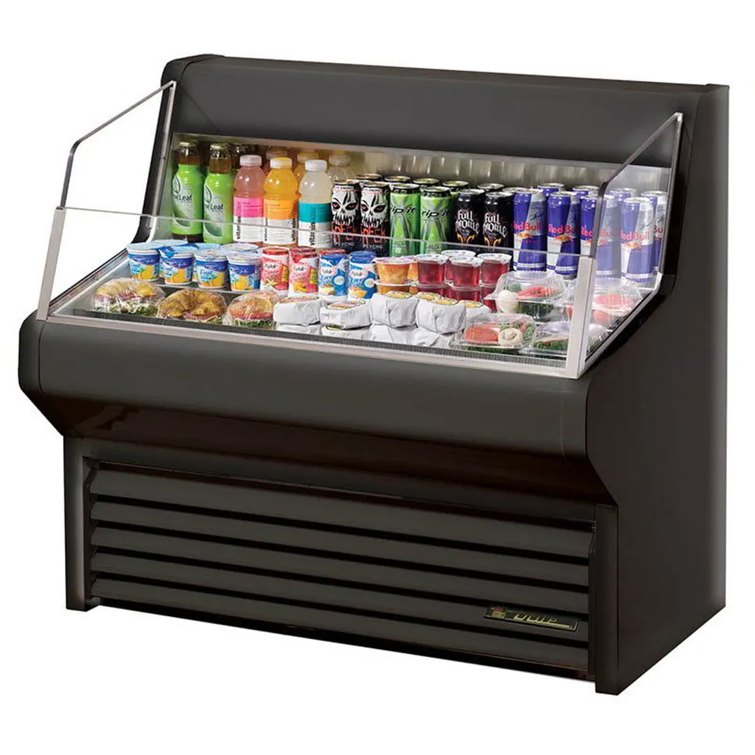 True THAC-48-LD 48" Horizontal Air Curtain Merchandiser in White, Self Contained, 3 Shelves