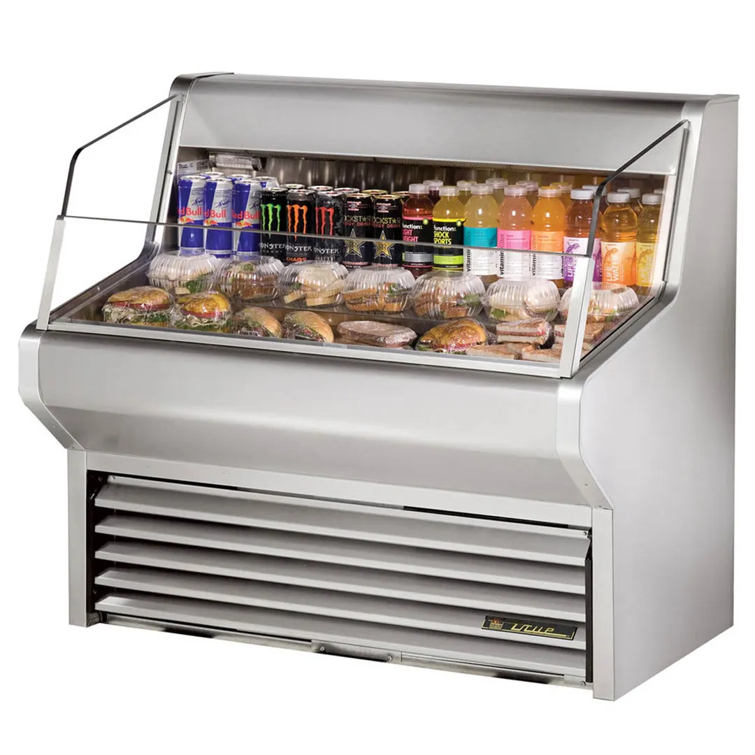 True THAC-48-S-LD 48" Horizontal Air Curtain Merchandiser, Stainless Steel, Self Contained, 3 Shelves