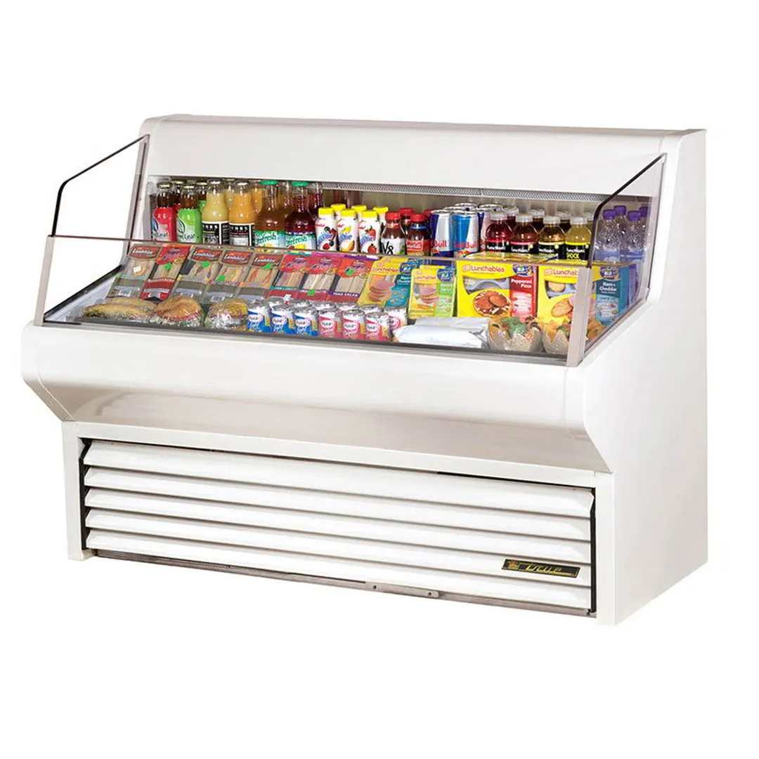 True THAC-60-LD 60"Horizontal Air Curtain Merchandiser in White, Self Contained, 3 Shelves