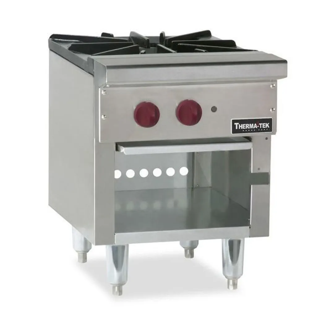 Therma-Tek TSP18-2 18" Gas Stock Pot Range w/ (2) Three Ring Burners, Front to Back Design, 200.000 BTU 