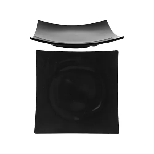 Thunder Group 24006BK Plate, 6" X 6", 1" Deep, Square - Dozen
