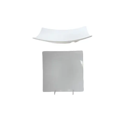 Thunder Group 24010WT Plate, 10" X 10", 1-3/4" Deep, Square - Dozen