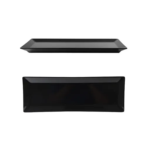 Thunder Group 29110BK Plate, 10-1/4" X 4" X 1" Deep, Rectangular, Break-Resistant - Dozen