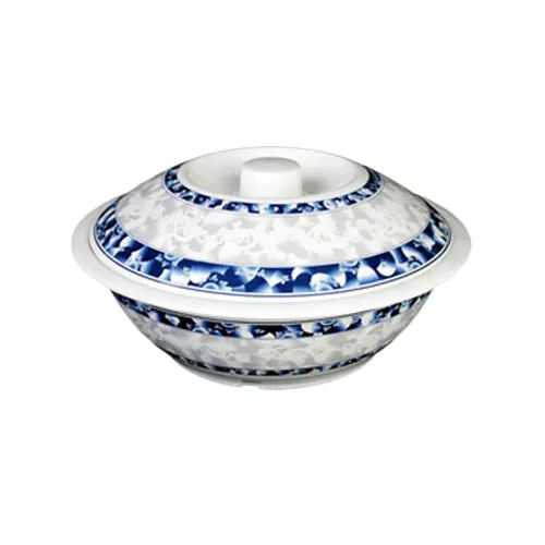 Thunder Group 8010DL Serving Bowl, 75 Oz., 10" Dia. With Lid, Blue Dragon