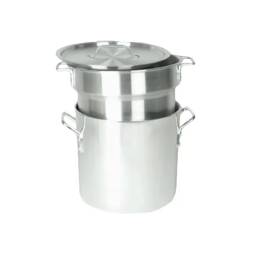 Thunder Group ALSKDB001 Double Boiler Set, 3 Piece, 8 Quart Boiler With Inset & Cover, Side Handles