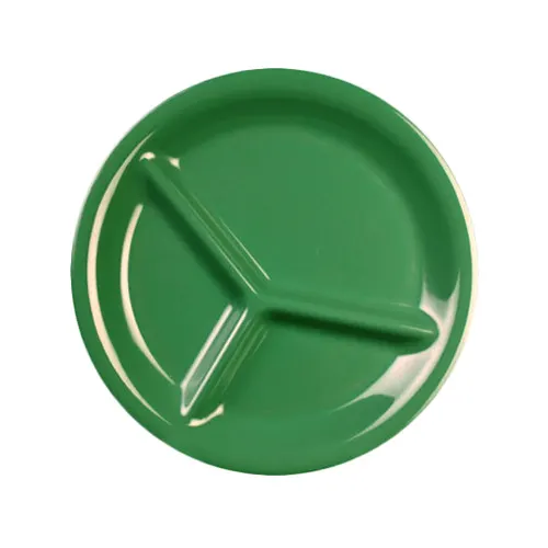 Thunder Group CR710GR Compartment Plate, 10-1/4" Dia., Round, 3-Wells - Dozen