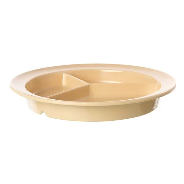 Thunder Group NS701T Compartment Plate, 8-3/4" Dia., Round, 3-Deep Wells - Dozen