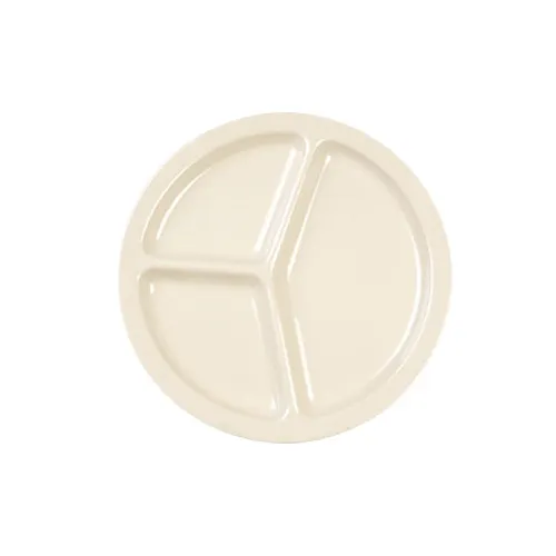 Thunder Group NS702T Compartment Plate, 10" Dia., Round, 3-Wells - Dozen