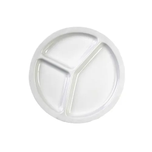Thunder Group NS702W Compartment Plate, 10" Dia., Round, 3-Wells - Dozen