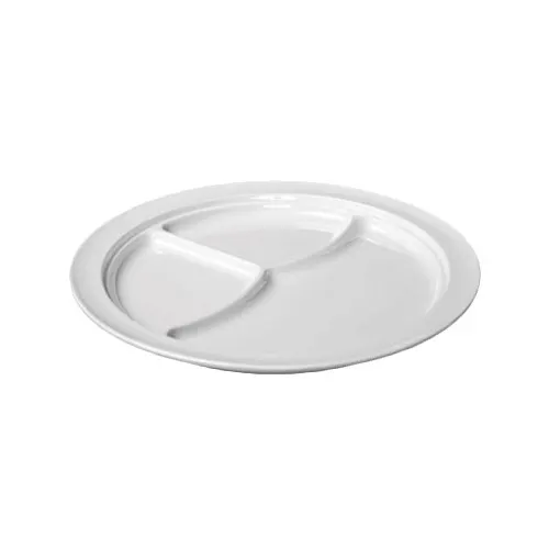 Thunder Group NS703W Compartment Plate, 10-1/4" Dia., Round, 3-Wells - Dozen