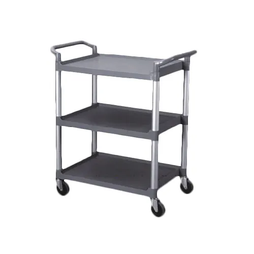 Thunder Group PLBC4019G 3 Tier Gray Plastic Utility Cart with Handles