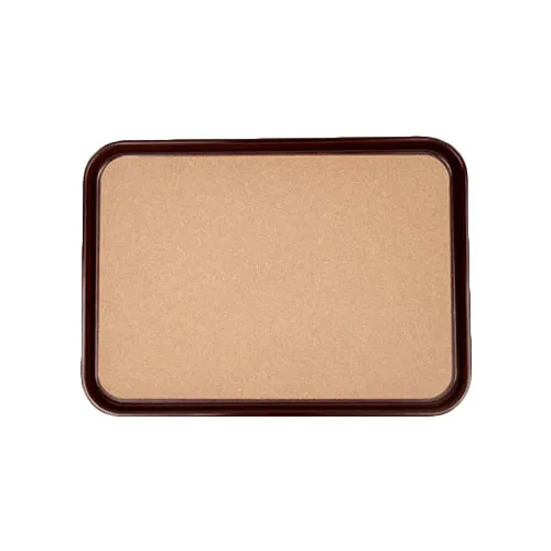 Thunder Group PLRT1612BCK Non‑Slip Serving Tray, 16" x 12" Black ABS Plastic with Cork Bottom, Restaurant Service