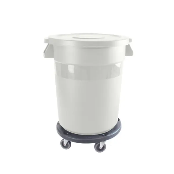 Thunder Group PLTC020W Trash Can, 20 Gallon, Round, Integrated Handles, Plastic
