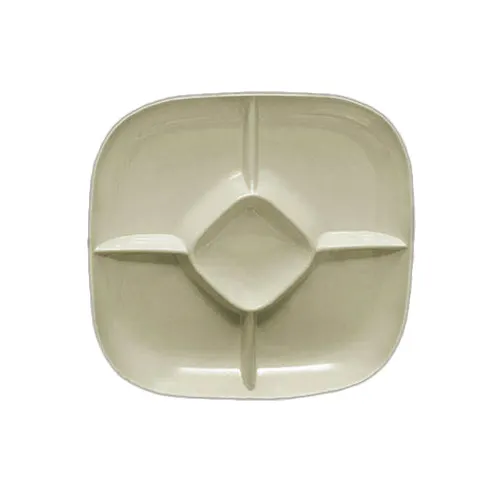 Thunder Group PS1515V Chip & Dip Platter, 15", 5-Compartment, Square, Passion Pearl
