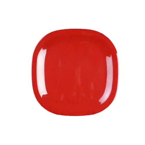 Thunder Group PS3008RD Square Plate, 8-1/4", Square With Round Corners, Break-Resistant, Passion Red