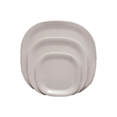Thunder Group PS3010W Square Plate, 11", Square With Round Corners, Break-Resistant, Passion White
