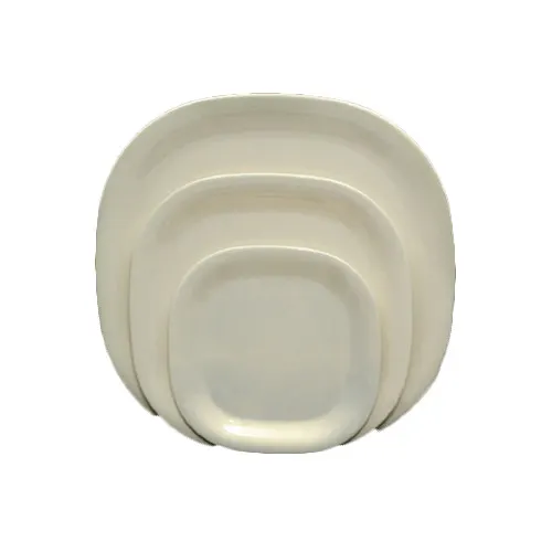 Thunder Group PS3014V Square Plate, 14", Square With Round Corners, Break-Resistant, Passion Pearl