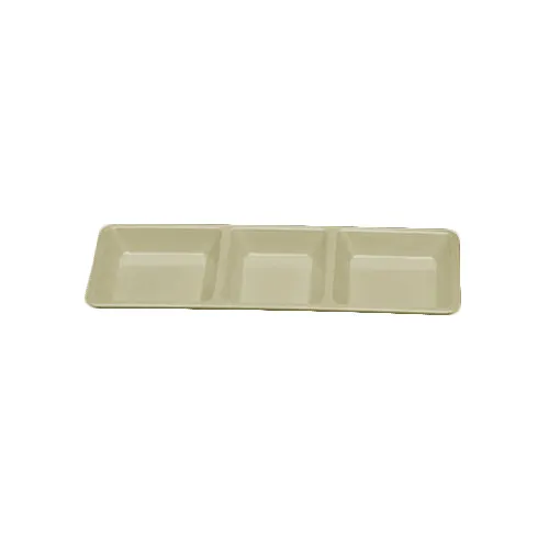 Thunder Group PS5103V Compartment Plate, 3-Wells, 28 Oz., 15" X 6-1/4" X 1-3/8", Passion Pearl