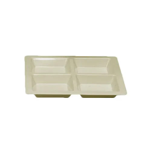 Thunder Group PS5104V Compartment Plate, 4-Wells, 60 Oz., 13-1/2" X 13-1/2" X 1-3/8", Passion Pearl