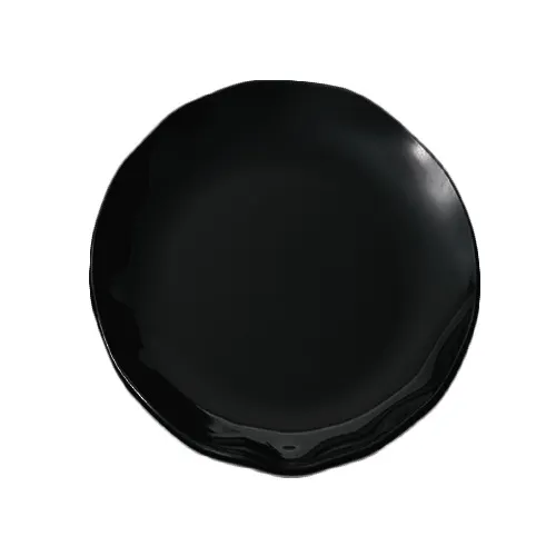 Thunder Group RF1010BW Dinner Plate, 10-1/2" Dia., Round, Scallop Edge, Black Pearl