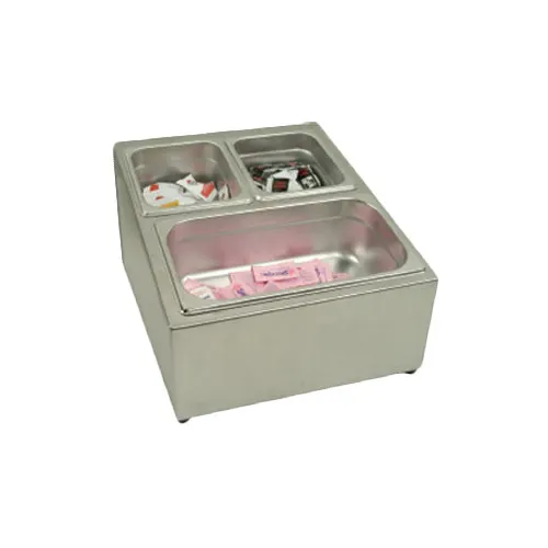 Thunder Group SLFC002 Condiment Packet Holder, Divides Into 3-Compartments, Fits 1/6 & 1/3 Steam Pans, Stainless Steel