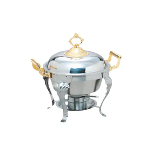 Thunder Group SLRCF8633 Deluxe Chafer, 5 Quart, Half-Size Round, Lift-Off Dome Cover - Set