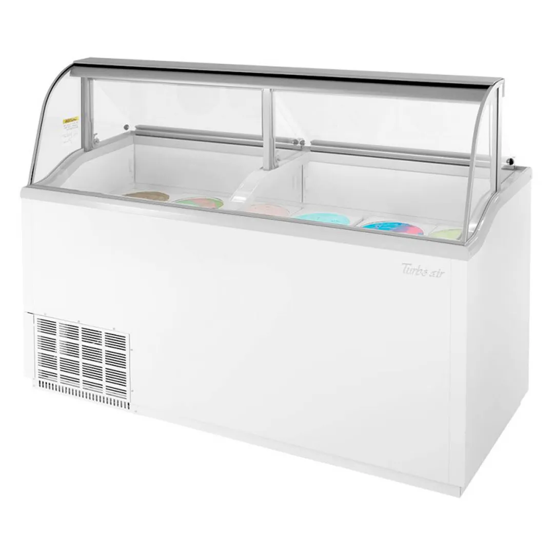 Turbo Air TIDC-70W-N 68" Ice Cream Dipping Cabinet w/ Curved Sneeze Guard