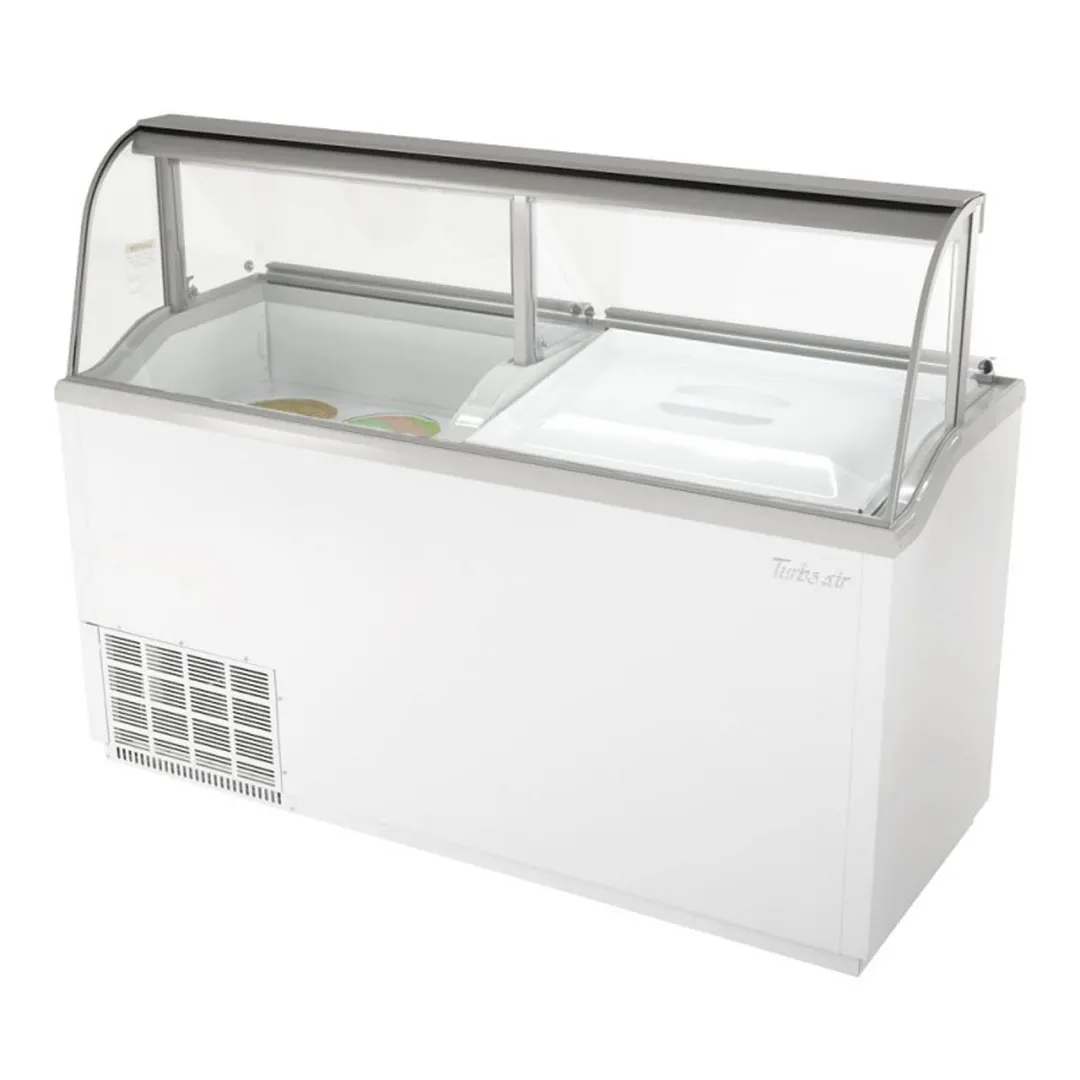 Turbo Air TIDC-70W-N 68" Ice Cream Dipping Cabinet w/ Curved Sneeze Guard
