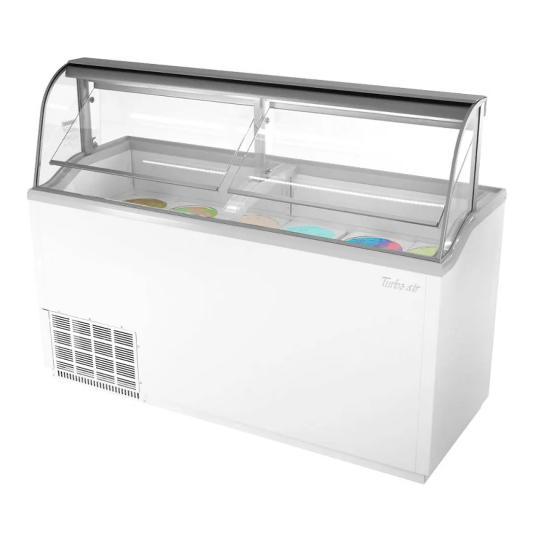Turbo Air TIDC-70W-N 68" Ice Cream Dipping Cabinet w/ Curved Sneeze Guard