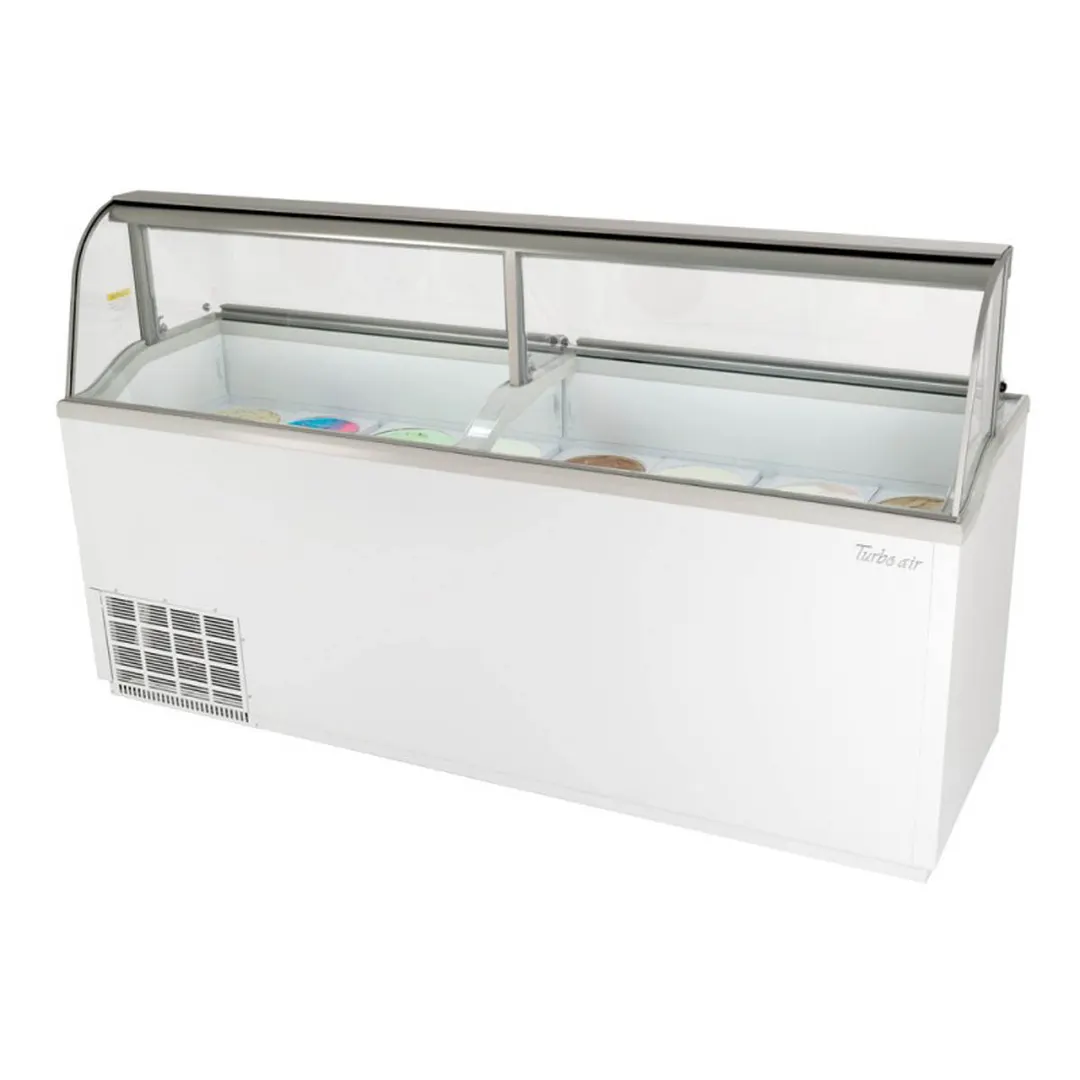 Turbo Air TIDC-91W-N 89" Ice Cream Dipping Cabinet w/ Curved Sneeze Guard