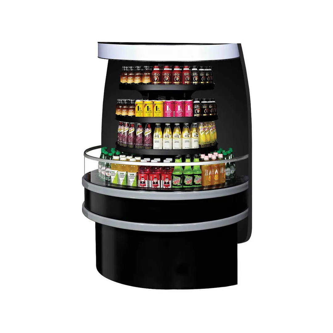 Turbo Air TIOM-48RB-N 48" Island Display Self-Serve Refrigerated Merchandiser in Black, 3 Shelves