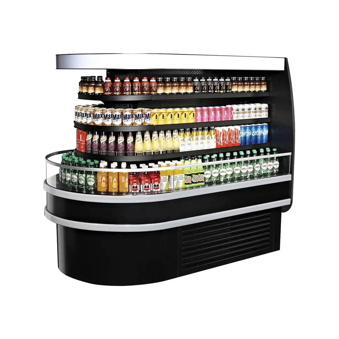 Turbo Air TIOM-48RSB-N 48" Island Display Self-Serve Refrigerated Merchandiser in Black, 3 Shelves